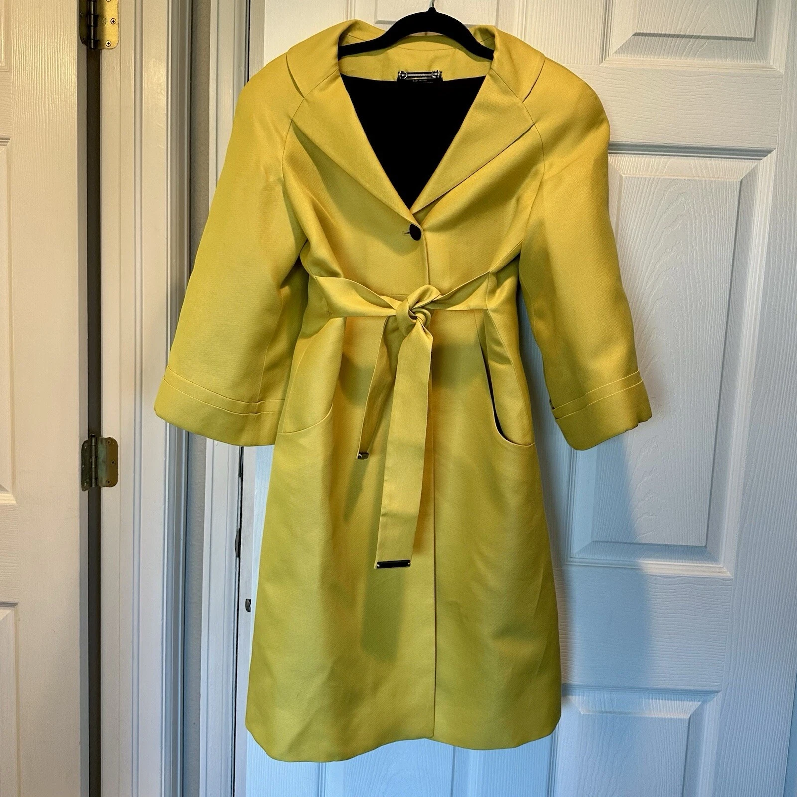 Trench femme GUCCI en soie doublé jaune ceinturé taille 40…6 8