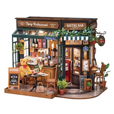 Puppenhaus Tipsy Restaurant DIY Miniatur Haus Kit Miniatur Café Puppenhaus Mo...