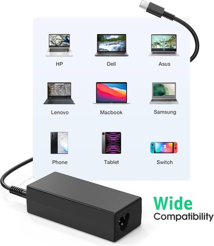 Cargador USB C 45W para HP Chromebook X360 14-CA000 11-AE000 14-ca051wm 14-ca052wm - Imagen 8 de 8