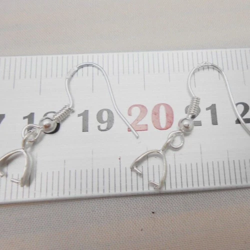 20-100X Wholesale Findings 925 Sterling Silver French Hook Pinch Bail Ear Wires