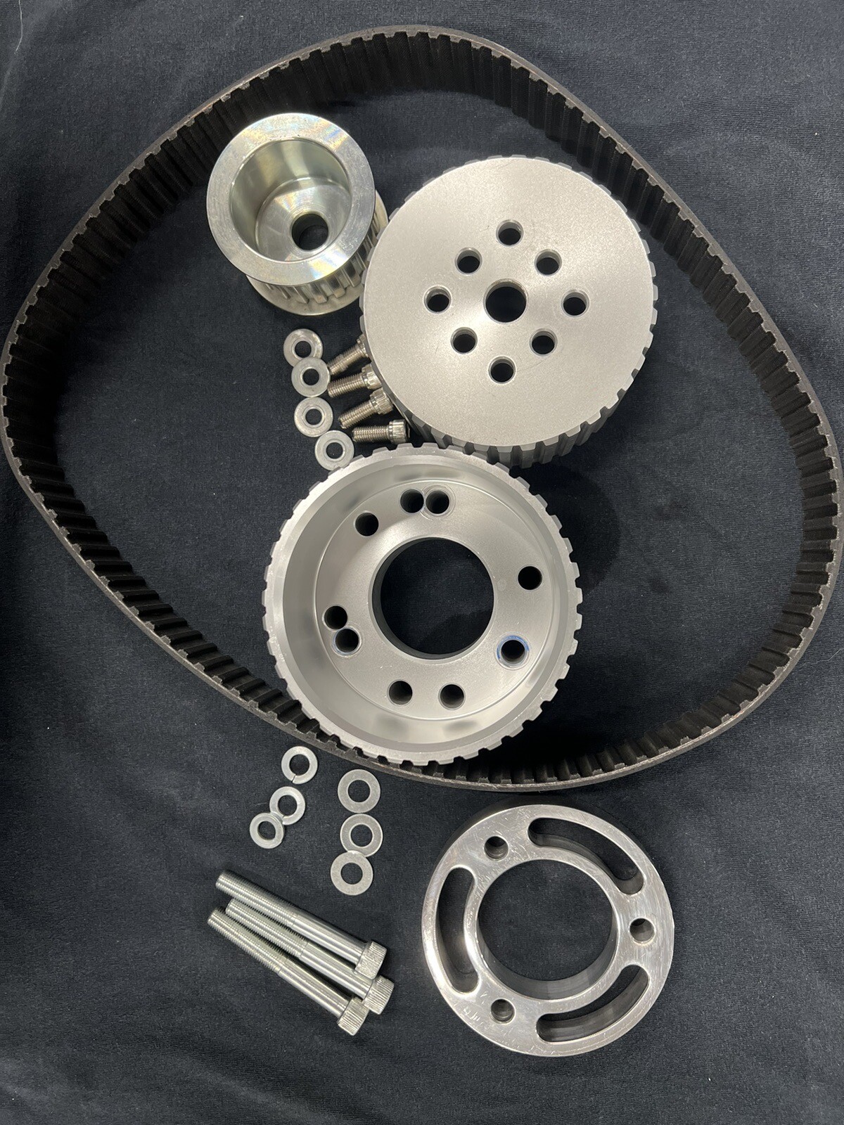 Small Block Chevy Gilmer Drive Pulley Kit LONG Water Pump SBC 305 327