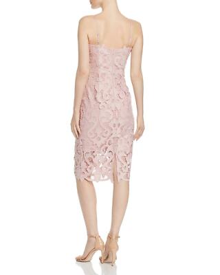 knee length dresses for ladies 10/L - Pink Lina Lace Formal Dress