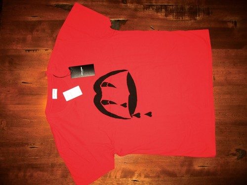 $350 saintlaurent blood luster cotton t-shirt red size l