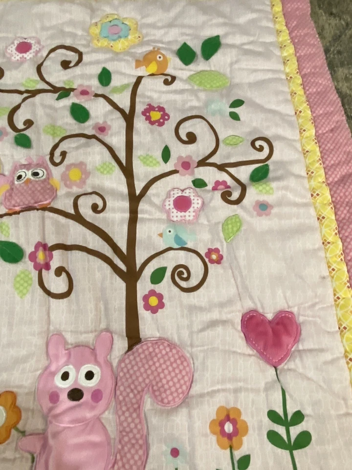 Kidsline Rosa Bebé Búho Cuna Árbol Edredón Animales Manta Colorida Dena Foto 4 de 4