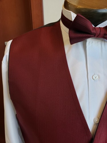 5 Button Herringbone Fullback Vest & Matching Bow Tie - 12 colors - Men's & Boys - Picture 36 of 36