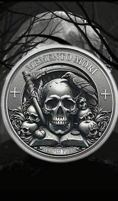 Tempus Fugit Memento Mori Stoic Reflection Coin Memento Vivere Challenge Token