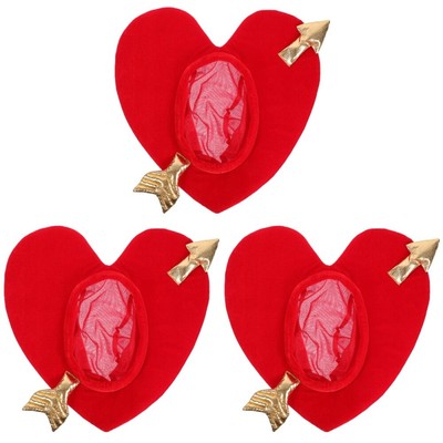3 Stück Valentinstag-Partyhut, herzförmige Kappe, Amor-Herz-Design,
