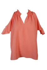 Rachel Rachel Roy Orange High-Neck Cold-Shoulder Top S