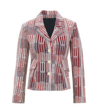 Women's Cabi Patchwork Blazer 6028 Red White Blue Classic Jacket XS EXCELLENT