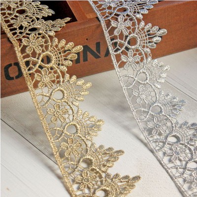 silver lace applique