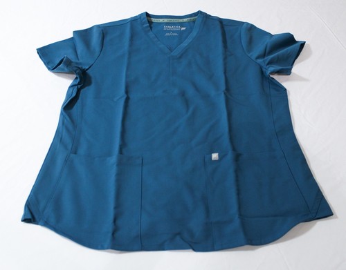 Fabletics Women's 2-Pocket Method Scrub Top ZG3 Caribbean Blue Large NWT