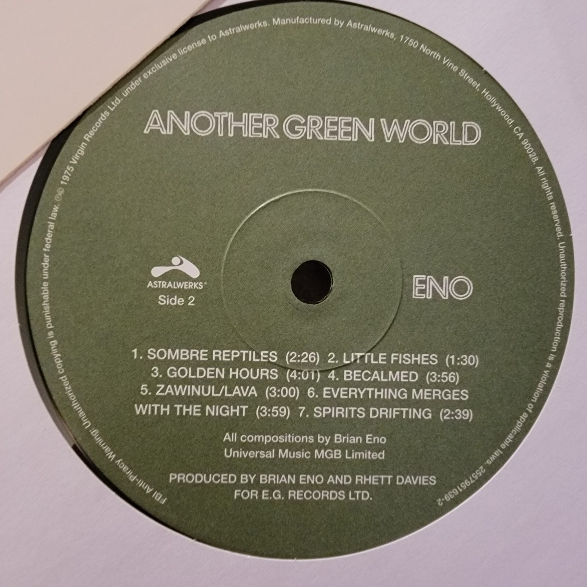 米LP Brian Eno Another Green World 2557951639 Astralwerks /00260 Brian Eno - Another Green World 1LP - uDiscover Music