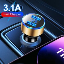 1Pc Dual Ports 3.1A USB Car Cigarette Charger Lighter Digital LED Voltmeter 12V