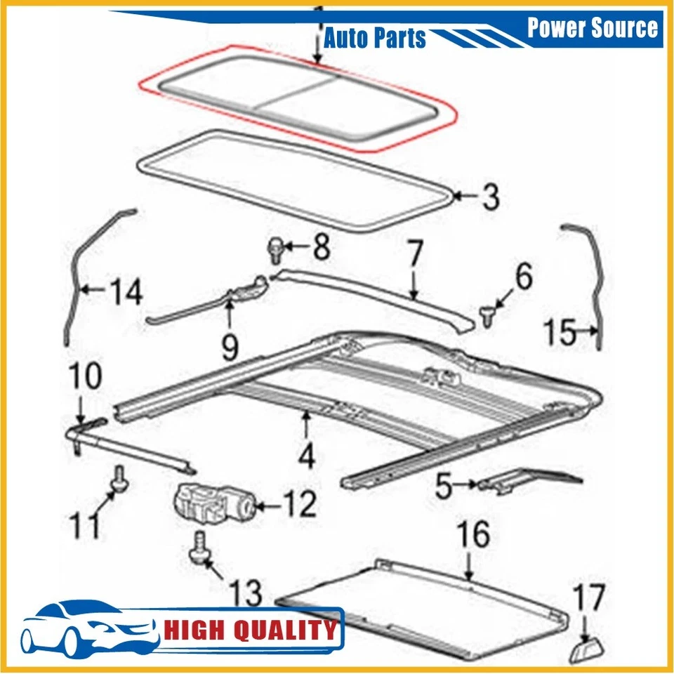 1pc.Sunroof.Weatherstrip.seal.Fits.for.Ford.F250F350.Super.Duty.2003-2016.New - Изображение 4 из 4