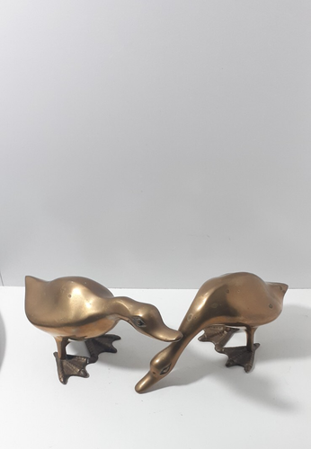 Vintage Gempo Giftware Japan Handcrafted Brass Statuette Figures Duck Set - Picture 2 of 13