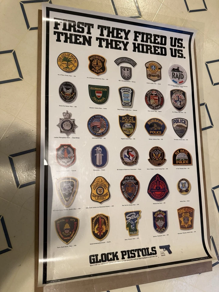 Póster raro de colección #1 Glock PRIMERO NOS DESPIDIERON. ENTONCES CONTRATARON 23" X 35" Foto 2 de 4