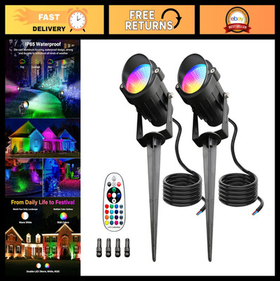 12W RGBW LED Landscape Lights - Color Changing Outdoor Spotlights, 12V 24V, Wate