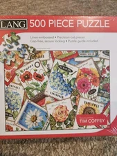 Lang “Seed Packets” 500-Piece Jigsaw Puzzle Tim Coffey Linen-Embossed New/Sealed