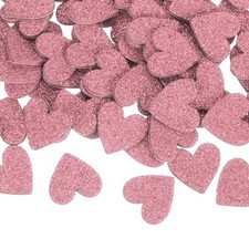 200 Pcs Glitter Foam Stickers Heart Shapes Craft Foam Stickers, Pink