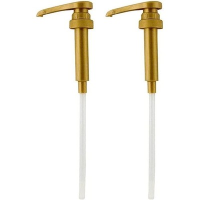Syrup Pump Compatible with Torani, DaVinci and 1 Count (Pack of 2), Gold 