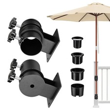 LAGarden Patio Umbrella Flat Mount Bracket for Deck Railing Balcony Courtyard