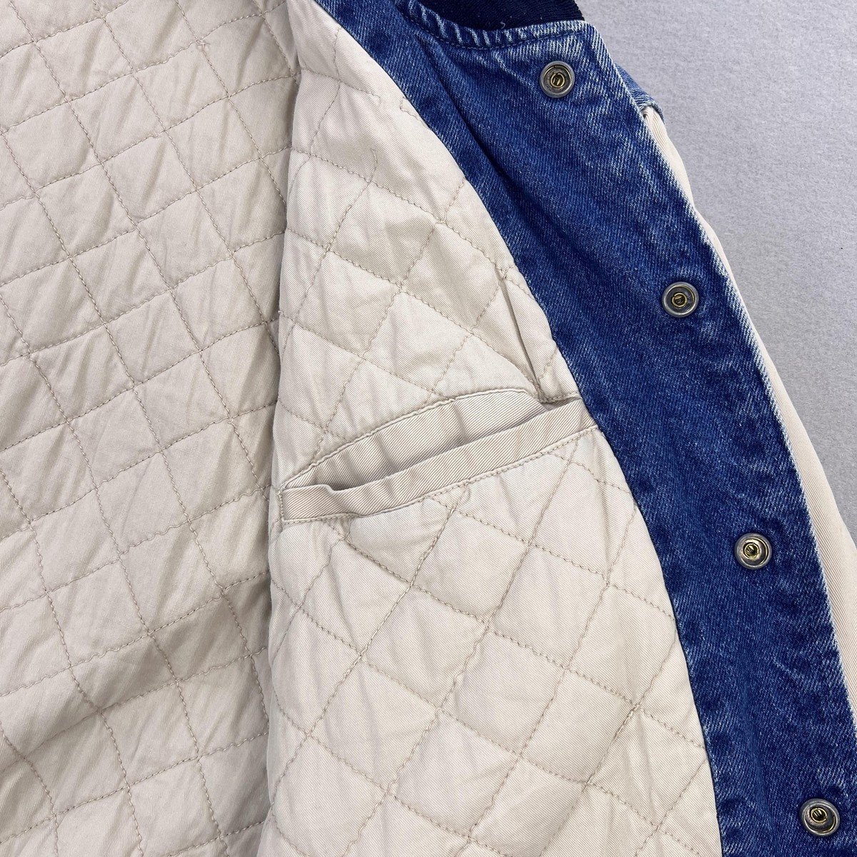 Vintage Warner Bros Jacket Mens Medium Blue Denim Varsity Looney
