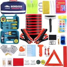 NEW - Roadside Assistance Emergency Kit - Car Emergency Kit with Jumper Cables