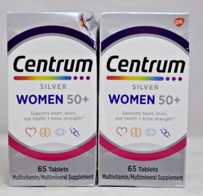 2X Centrum Silver Women 50+ 65 Tablets Multivitamin
