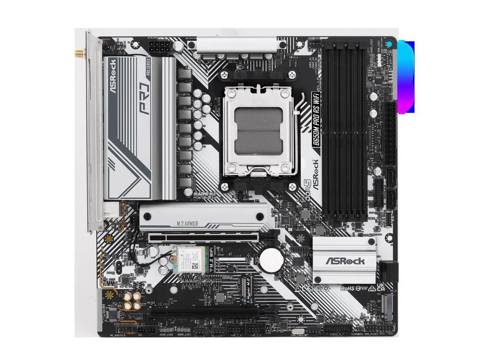 ASRock B650M Pro RS WiFi AM5 AMD B650 Micro ATX Motherboard - Image 3 of 4