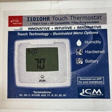 ICM Controls I1010HR Touch Thermostat 7-Day Programmable 1H/1C + Humidity K1