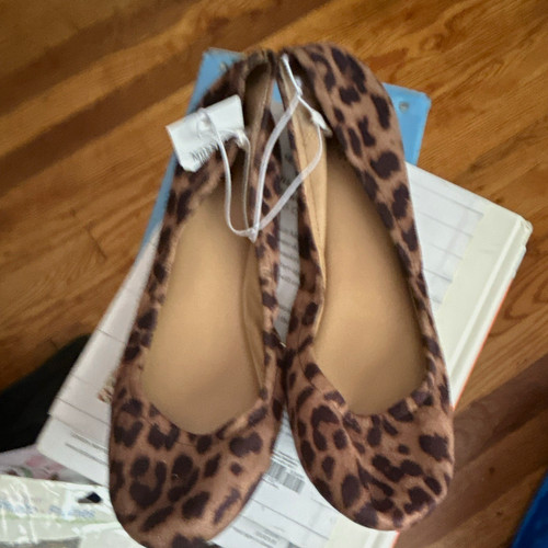 Mossimo Supply Co. Women's Animal Print Ballet Flats Slip-On Faux Fur 9.5 M