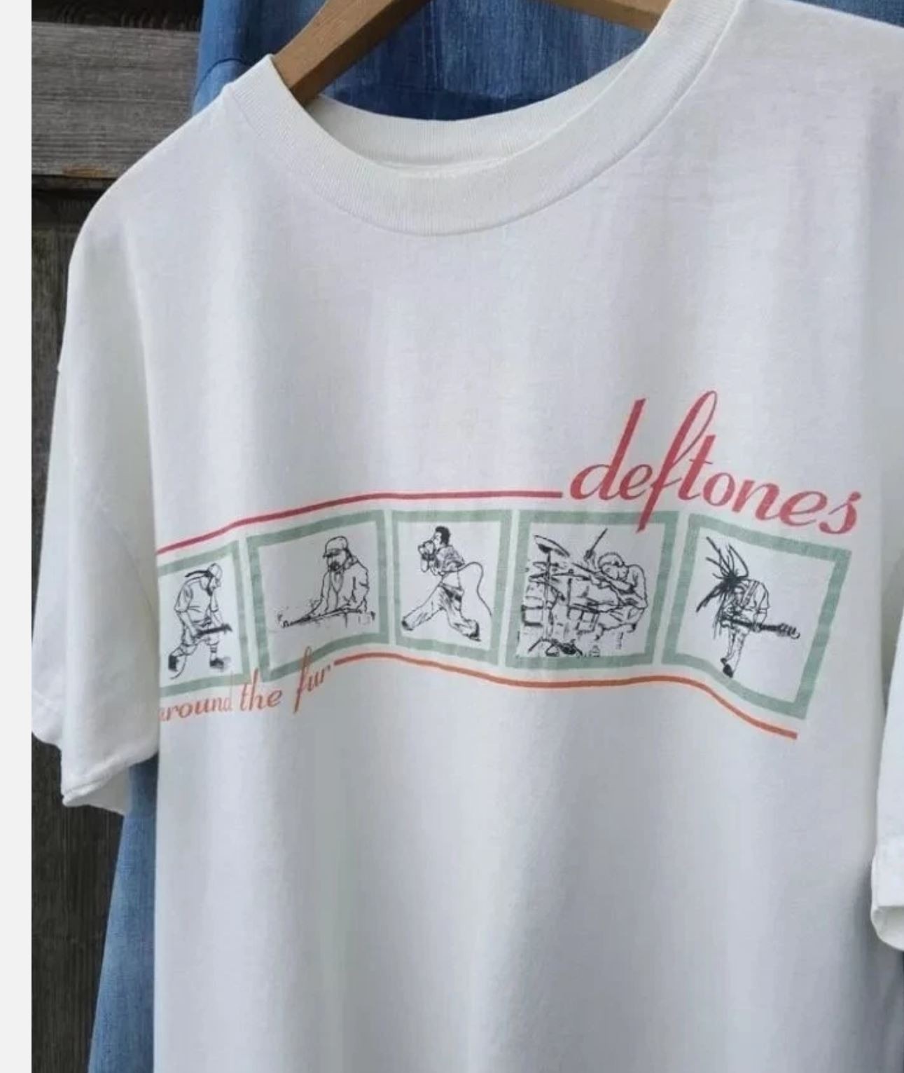 Deftones Band White Short Sleeve Classic Style T-shirt Unisex S-5XL