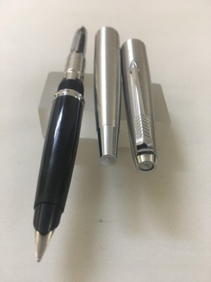 Parker 45 Full brush steel Chrome trim both end Steel M+Big conver NEW England