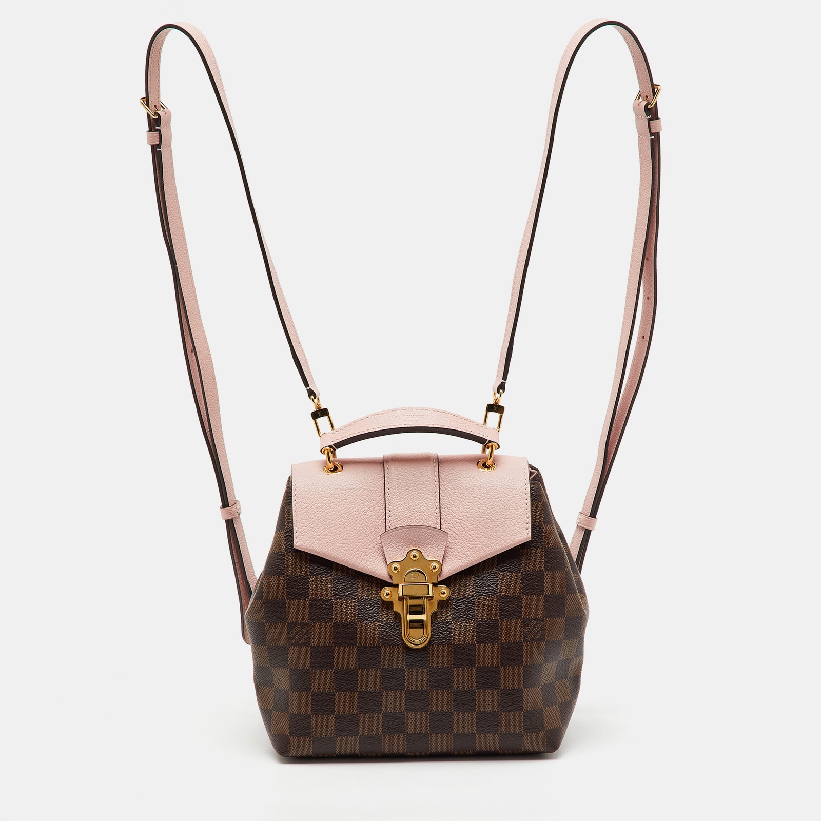 Louis Vuitton Magnolia Pink Damier Ebene Canvas Clapton Backpack
