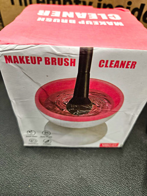 Makeup Brush Cleaner Cleaning Machine Round Pink/White Model MBC-01