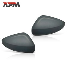 2x Spiegelkappe Links Rechts Grau mit Lampenloch für VW Polo AE1 AW1 BZ1 ab 2017