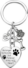 Dog Memorial Gifts Pet Memorial Keychain No Longer by My Side Forever in My Hear