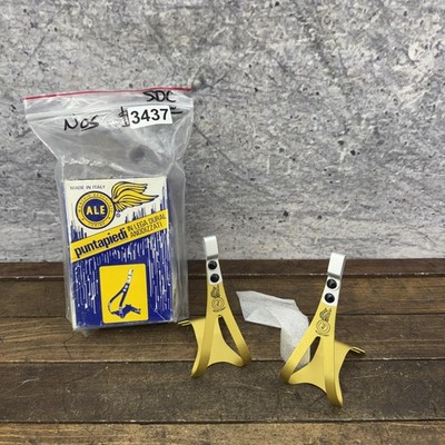 Vintage ALE Toe Clips Gold Alloy NOS Medium Pair Road Track Bike