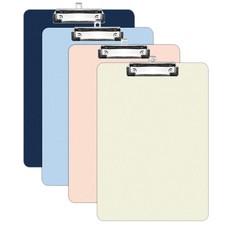 4 Pack Plastic Clipboards Multiple Colors Clip Boards Mixed - White