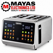 GEEPAS DIGITAL 4 Slice Toaster Extra Wide Long Slots for Crumpets Bagels 1770W
