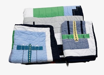 RARE Pottery Barn Kids Planes Transportation Full/ Queen Quilt Set 86 x 86 