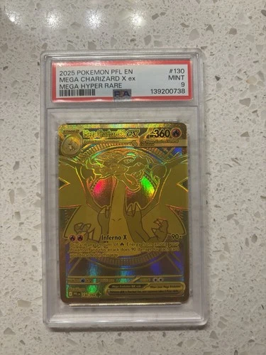 2025 Pokémon Mega Charizard X ex #130 Mega Hyper Rare PSA 9 Phantasmal Flames