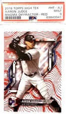 2018 /10 PSA 9 POP 1 AARON JUDGE RED REFRACTOR TOPPS HIGH TEK MINT