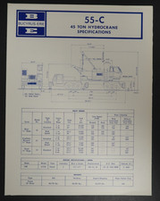 Folleto de especificaciones de hidrogrúa Bucyrus-Erie 55-C 45 toneladas 55-C-769