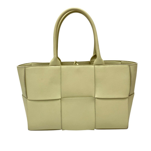 Used Bottega Veneta Small Arco Tote Intrecciato Bag Yellow