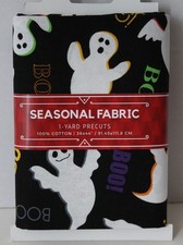 Boo Ghost Halloween Seasonal pre cut fabric by the yard New Old Stock