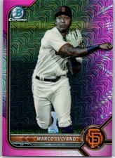 2022 Bowman Chrome Fuchsia/Pink Mojo Refractor #BCP-247 Marco Luciano #/199