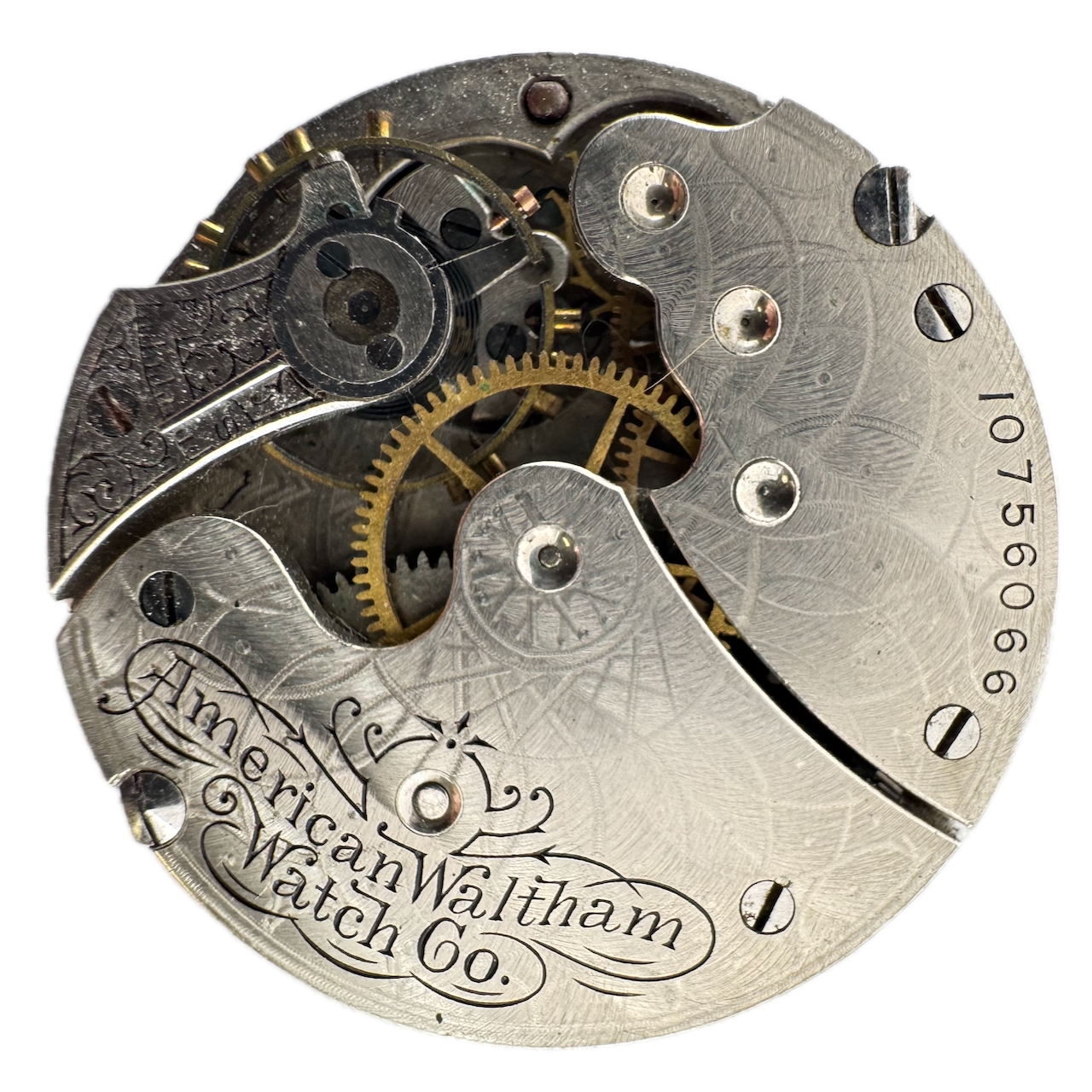 Antique 0s 1901 Waltham 7 Jewel Mechanical Hunter Pocket Watch Movement Seaside