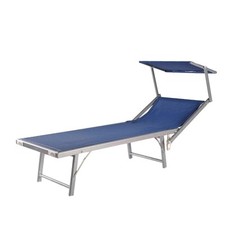 Lettino Prendisole Sdraio Alluminio Piscina Mare Spiaggia Giardino con parasole