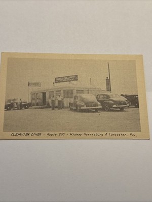 Vtg Clearview Diner Route 230 Midway Harrisburg Lancaster PA Vintage Postcard